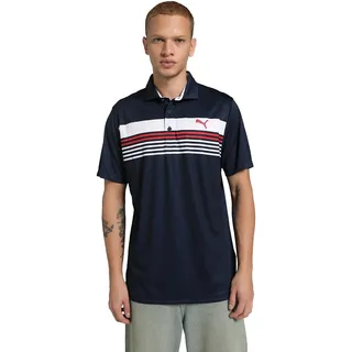 Puma Herren West Polo Polos, Deep Navy-White Glow,