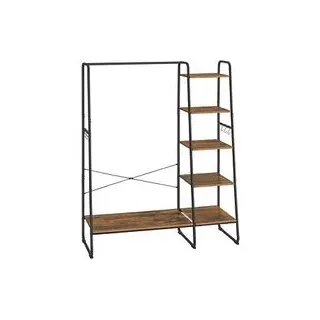 VASAGLE Kleiderständer schwarz Holz 3 Haken 120,0 x 160,0 cm