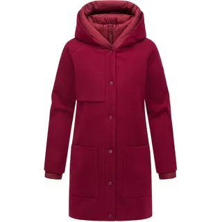 Kurzmantel NAVAHOO "Kurzmantel Flauschwunder 14", Damen, Gr. 3XL, rot (bordeaux), Obermaterial: 90% Polyacryl PAN. 8% Viskose CV. 2% Elasthan EL. Obermaterial: Futter: 100% Polyester PES. 100% Polyester PES., Mäntel Kurzmantel