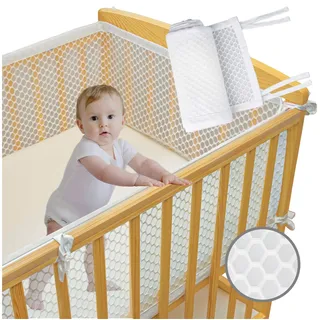 Bettumrandung Babybett Oeko -TEX Zertifiziert - Nestchen Babybett Umrandung - 3D-Mesh 360x30cm für Babybett 60x120 cm - Babybett Umrandungen - SH025 189908-Zertifikat, ausgestellt von TESTEX