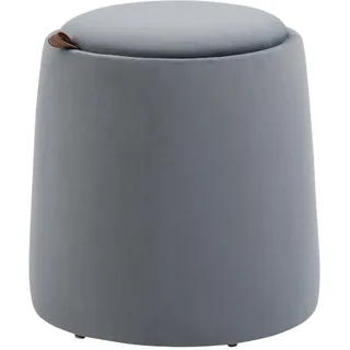 Homcom 2-In-1 Ottomane Sitzhocker inklusive Stauraum, abnehmbaren Deckel in Samtoptik , Grau , Holz , Echtholz,Kautschukholz , 44x47.5x44 cm , Wohnzimmer, Sessel, Hocker & Hockerbänke, Sitzhocker