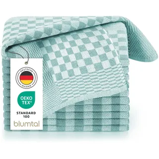 Blumtal Geschirrtücher Baumwolle 50x70 cm im 5er Set - Oeko-TEX zertifizierte Küchentücher - extrem saugstarke Geschirrhandtücher - Küchenhandtücher waschbar 95 °C - Geschirrtuch Grün Mint