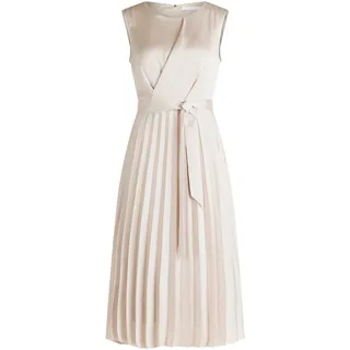 Midikleid BETTY & CO "Midikleid mit Plissee", Damen, Gr. 38, EURO, grau, 100% Polyester PES., Kleider Midikleid