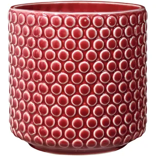 Bloomingville DOT Blumentopf Pflanzgefäß Deko Pflanzgefäße Farbe für Innen Retro Kreativ M (15,5 cm Ø) Rot Keramik
