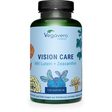 VISION CARE Vegavero® | Augenvitamine: Lutein & Zeaxanthin | SEHKRAFT & AUGEN* | 120 Kapseln | mit Beta Carotin, Heidelbeere, Vitamin B2 & Zink | Ohne Zusätze | Vegan