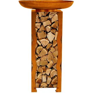 HOME DELUXE - Rost Feuerschale - FRANK, Maße: 34 x 91 x 34 cm I Feuerkorb Feuerstelle Feuertonne