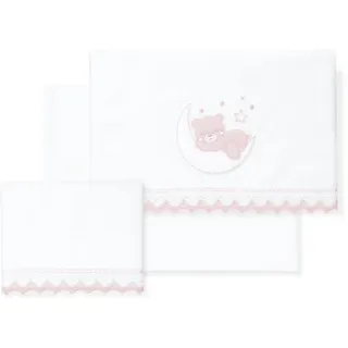 Interbaby Baby-Bettwäsche aus 100% Baumwolle für Auto/Moses/Babykorb, 3-teiliges Set, Bettlaken + Bettbezug + Kissenbezug
