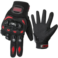 LVNRIDS 1 Paar Sport-Motorrad-Handschuhe Vollfinger-Touchscreen-Schutzhandschuhe Rot M