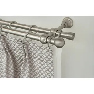 GARESA Vorhangstange Kugel 2-läufig Ø 20 mm 200 cm Silber