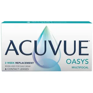 ACUVUE OASYS MULTIFOCAL Kontaktlinsen – Gleitsichtlinsen für den Nah-, Zwischen- und Fernbereich – -2.50 dpt und BC 8,4 – Addition H – Mit UV Schutz und Austrocknungsschutz – 6 Linsen
