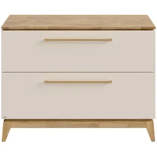 Paidi Wickelkommode , Beige , Holz , eiche massiv, , 2 Schubladen Schubladen , 92.10x57.20x123.30 cm , Blauer Engel, Goldenes M , Babymöbel & Kindermöbel, Babyzimmer, Wickelkommoden, & Zubehör, Wickelkommoden