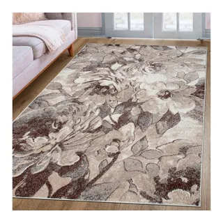 MY HOME »Almrose« rechteckig 9 mm Höhe mit besonders weichem Flor, Blumen Muster, florales Design, Kurzflor,