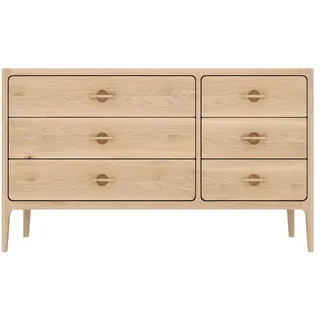 Woodek Kommode Elin, Natur Massiveiche , Holz , Echtholz,Eiche , 44x82.5x131.5 cm , FSC 100% , Kleinmöbel, Kommoden, Kommoden