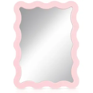 OuryTech Türspiegel, Magnetischer Spiegel, Klebespiegel, 5 x 7 Zoll Scalloped Magnetic Locker Mirror, Small Glass Makeup Mirror for Cabinet, Office Locker Decorations
