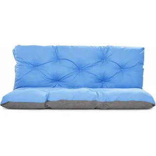 Setgarden  Double Outdoor Kissen Bankauflage 120x50x40cm Kissen Für 2-Sitzer Bänke 1tlg Blau