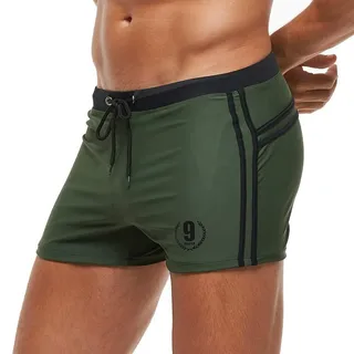 Arcweg Badehose Herren Eng Kurz Badeshorts mit Tunnelzug Schwimmhose Wassersport Kurze Hose UV Schutz Jungen Schwimmwear Oliv XL(EU)-MarkeGröße XXL