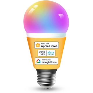 Refoss WLAN Glühbirne unterstützt HomeKit, Smart E27 LED Lampe Dimmbare Mehrfarbige, kompatibel mit, Alexa, Google Assitant, 9W 2700K-6500K, 2,4Ghz