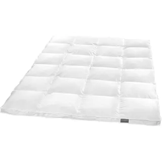 Traumnacht Basis Daunendecke, extra warm mit 4 cm Außensteg 60% Daunen und 40% Federn, 135 x 200 cm, Down Pass und Öko-Tex zertifiziert, Weiß