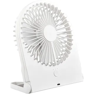 RL LIVE YOUR LIGHT Reality Leuchten Tisch Ventilator Breezy R044-01, Kunststoff Weiß matt, 2 Watt, Akku Betrieb, USB-C, 3 Stufen