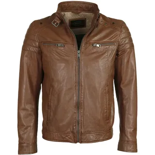 Lederjacke JCC "Lederjacke 51280", Herren, Gr. 48, braun (caramel), Obermaterial: 100% Lammleder LEL. Futter: 100% Polyester PES., Jacken Lederjacke