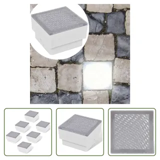 The Living Store LED Bodeneinbaustrahler Außen 6 Stk. 100x100x68 mm - Weiß