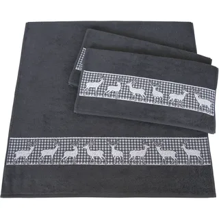 Dyckhoff Hirschparade Handtuchset 3-tlg. grau