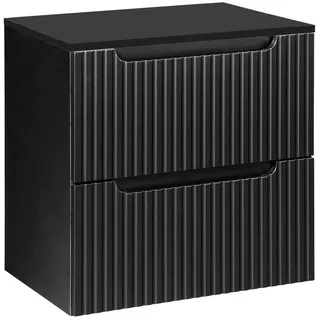 Lomadox Waschtisch-Unterschrank 60cm, in schwarz, NEWPORT-56-BLACK - Schwarz