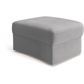 Cavadore Hocker Jawa / Bodennaher Polsterhocker in Nierenform / Ideal als Fußhocker oder Sitzgelegenheit / Passend zur Garnitur Jawa / 84 x 43 x 70 / Mikrofaser, Mittelgrau