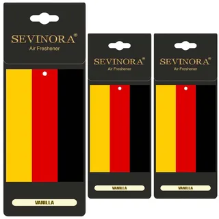 3x Duftbaum Auto Flagge Deutschland Lufterfrischer Vanille Autoduft Parfüm mit Vanille Duft Innenraum Tuning Deko Car Air Freshener Fußball Germany (Deutschland)