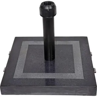Sonnenschirmständer Granit Quadratisch - 45x45cm - 30kg - Anthrazit - Mit Dekoration - Grau
