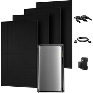 Powerness Balkonkraftwerk mit Speicher,EcoFlow STREAM Ultra Speicher 1,92KWh All-in-One 4 MPPT, JASolar 2000W Bifazial Glas-Glas Module & Smart Meter