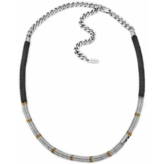 Diesel Herrenhalskette aus 2-farbigem Edelstahl mit Karabinerverschluss