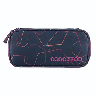Coocazoo Federmäppchen PencilDenzel „Laserbeam Plum“ lila, Schlamperetui, Geodreieckfach, Stundenplanfach, herausnehmbarer Stiftehalter, zusätzliches Reißverschlussfach