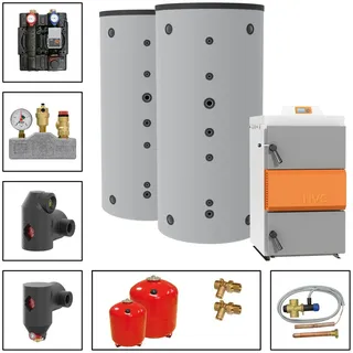 Solarbayer HVS 25 e Holzvergaser Set 4C (2000L Pufferspeicher) Holzkessel Paket