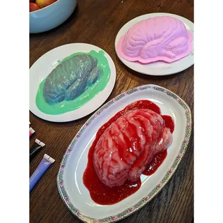 Gehirn Silikonform zum Backen und für Pudding - Motiv-Backform - 450 ml - Halloween, Karneval & Motto-Party (1 Form)