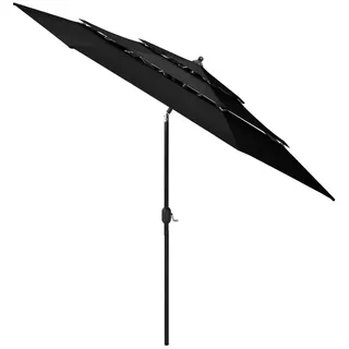 vidaXL Sonnenschirm 300 cm Schwarz