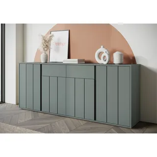 Sideboard HOME AFFAIRE "VEDDEL", grün, B:203,2cm H:81,9cm T:40cm, Holzwerkstoff, Melamin, Sideboards, Sideboard, Breite ca.203