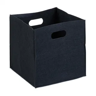 Relaxdays Regalkorb faltbar 30 x 30 x 30 cm schwarz