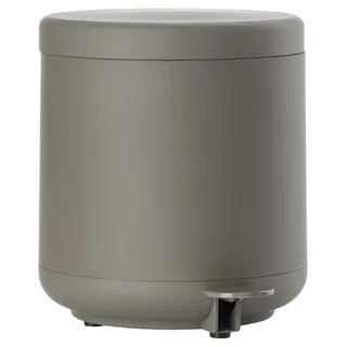 Zone Denmark Ume Mülleimer Bad, Kosmetikeimer, Treteimer mit Deckel fürs Badezimmer, mit herausnehmbarem Inneneimer und Soft-Close, Durchm. 19,5 cm, Höhe 22 cm, 4 Liter, Taupe (Braun)