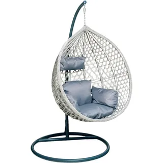 Grauer Hängesessel TROPIKAL mit Gestell und grauem Kissen - Grau