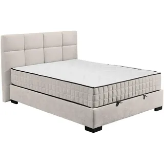 ed exciting design Boxbett ED EXCITING DESIGN "Nagol", beige, B:145cm L:214cm, 100% Polyester, Komplettbetten, mit Bettkasten, mit Wendematratze, erhältlich in verschiedenen Breiten