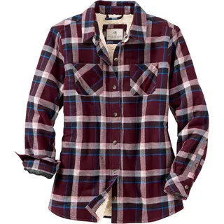 Legendary Whitetails Damen Flanell Shacket Sherpa Gefütterte Plaid-Hemdjacke, Warmes Fleece, XS