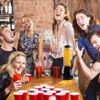 relaxdays Biersäule und Beer Pong Becher