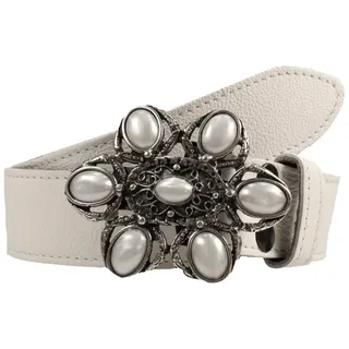 Rettungsring Gürtel Ledergürtel mit austauschbarer Schließe »Nostalgie Perle Weiß«, weiß