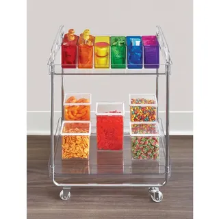 The Home Edit by iDesign Clear 2 Regal Rolling Cart mit abschließbaren Rädern