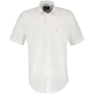 LERROS Kurzarmhemd »LERROS Unifarbenes Baumwoll-Leinenhemd«, weiß