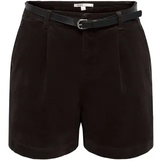 Shorts ONLY "ONLZEVA HW BELT CORD SHORTS CC PNT", Damen, Gr. L (40), N-Gr, chocolate torte, Cord, Obermaterial: 99% Baumwolle, 1% Elasthan, unifarben, regular fit kurz, Hosen Shorts, Baumwollmischung, Cord, regular fit, high waist