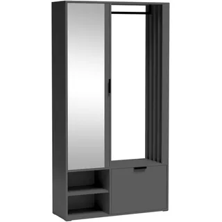 AX LIVING Garderobe Flur Milanoir 100 cm mit Spiegel Modern in Graphit - Grau