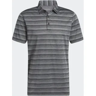 Poloshirt ADIDAS PERFORMANCE "TWO-COLOR STRIPED", Herren, Gr. M, schwarz (schwarz, grau four), Obermaterial: 100% Polyester, Shirts Poloshirt, klassischer Stil, mit Allover-Print, aus Pikeematerial