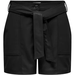 ONLY Ledershorts Damen, Schwarz, XS